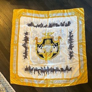 Vintage Rare HERMES silk scarf “Le Bois De Boulogne”